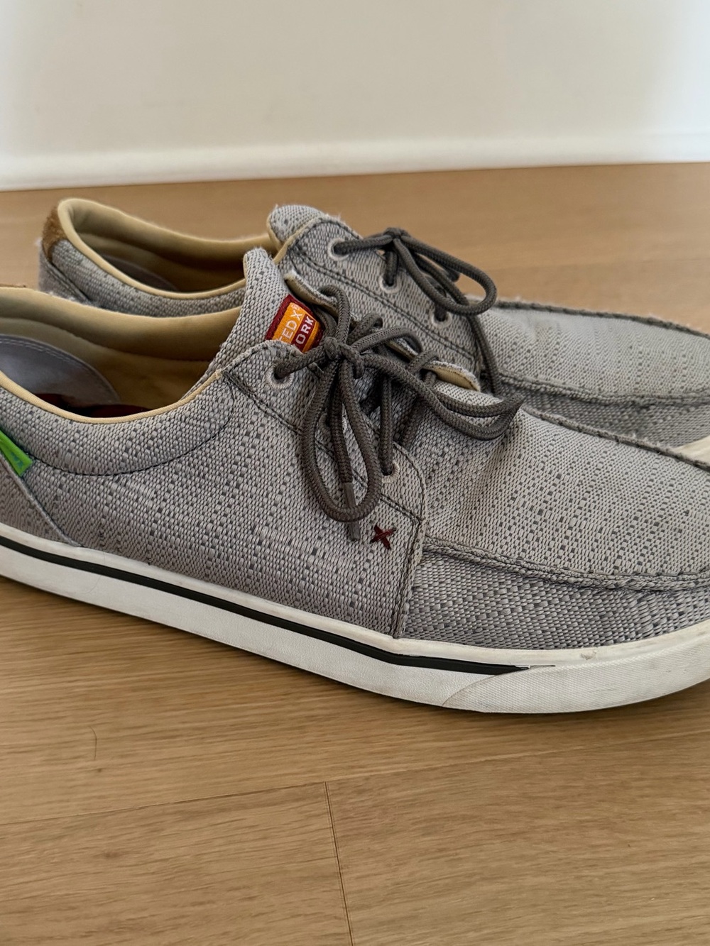 Twisted X Men's Gray Canvas Lace-Up Composite Toe Work Shoes